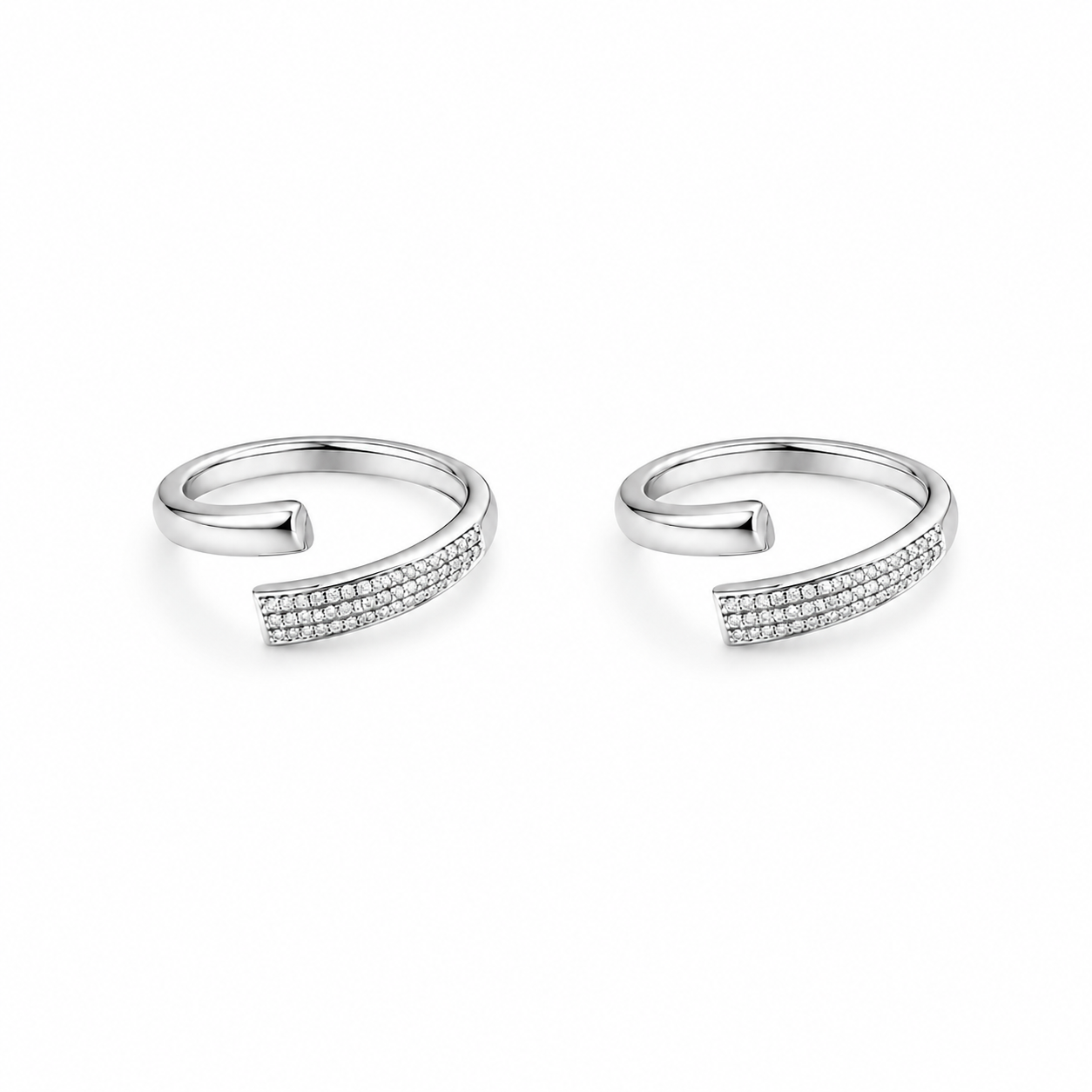 925 Silver Sparkling Wrap Toe Ring
