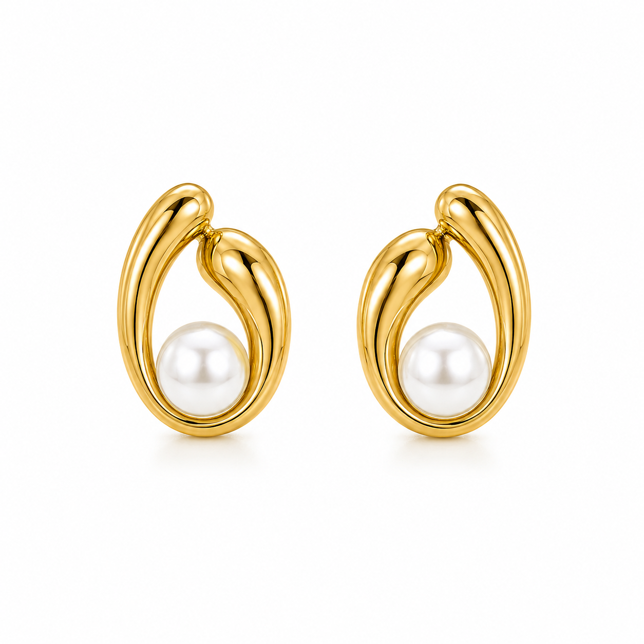 Demi Fine Pearl Embrace Hoop Earrings