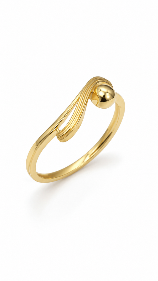 9K Gold Wave Ring