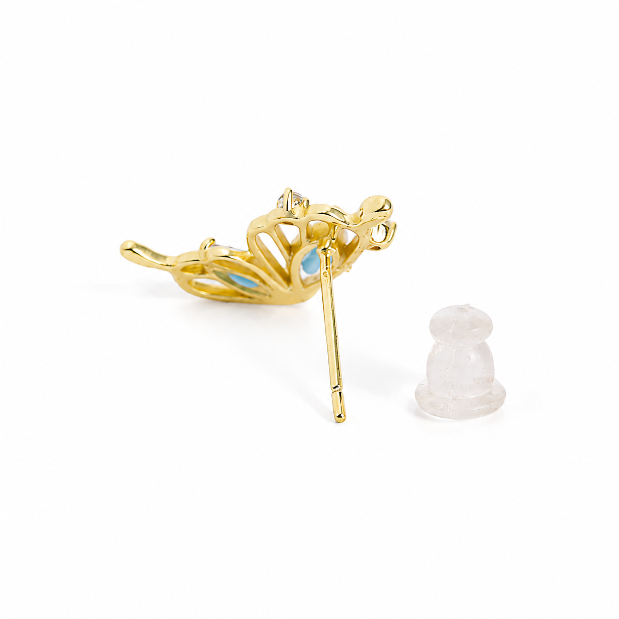 Silver Gold Half Butterfly Earrings