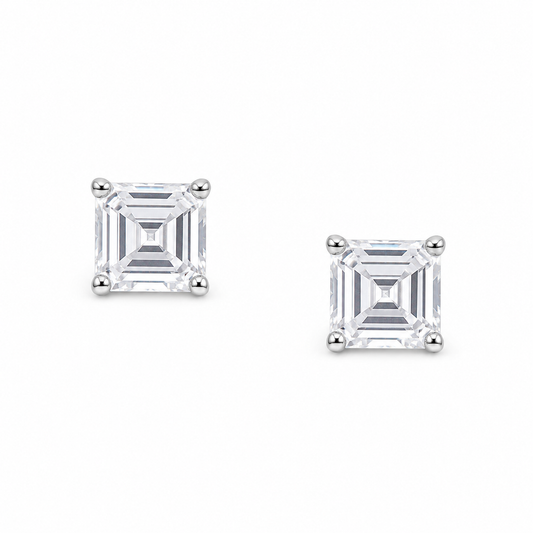 Silver Square Slay Studs