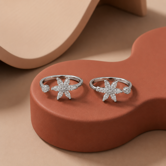 925 Silver Floral Adjustable Toe Ring