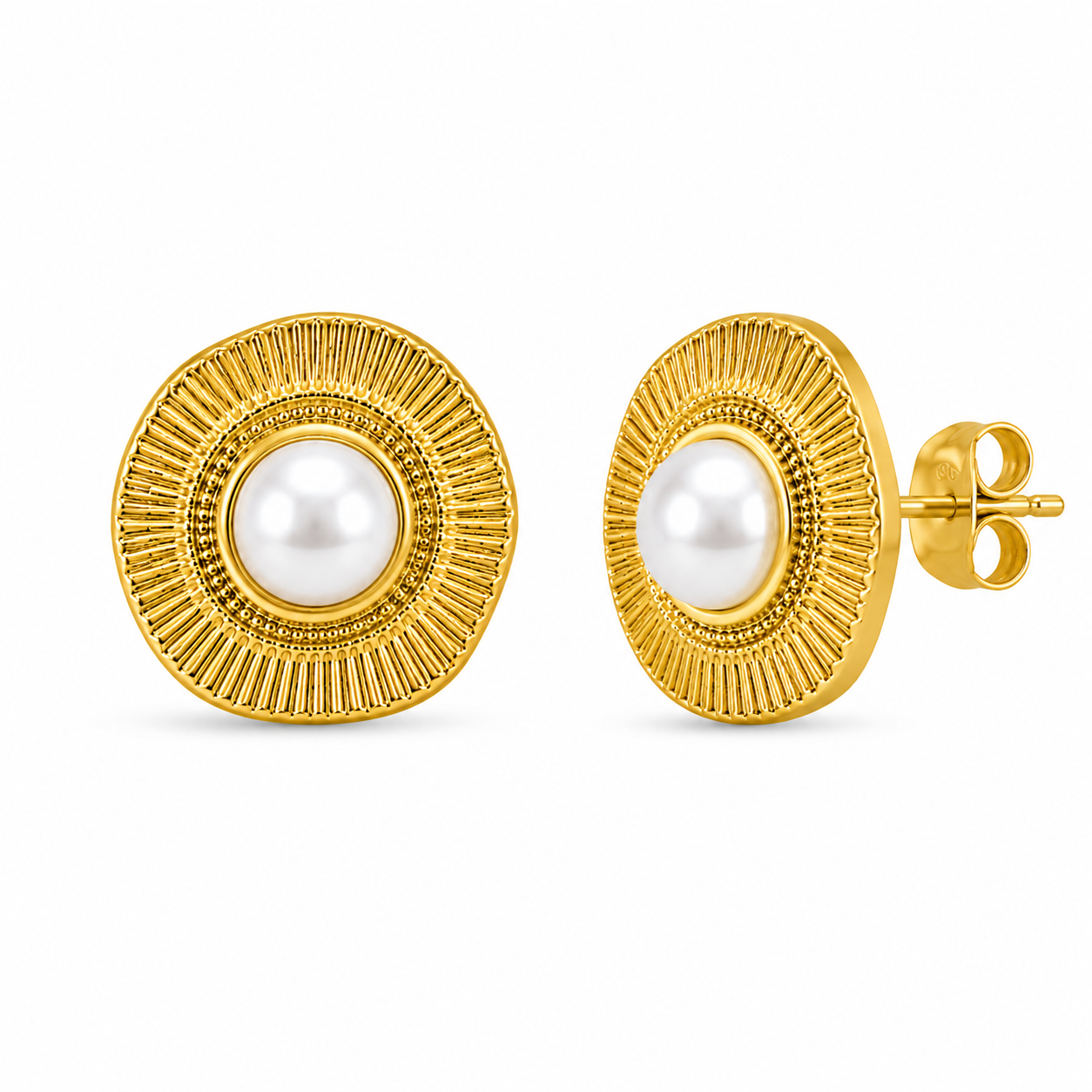 Demi Fine Pearl Halo Stud Earrings