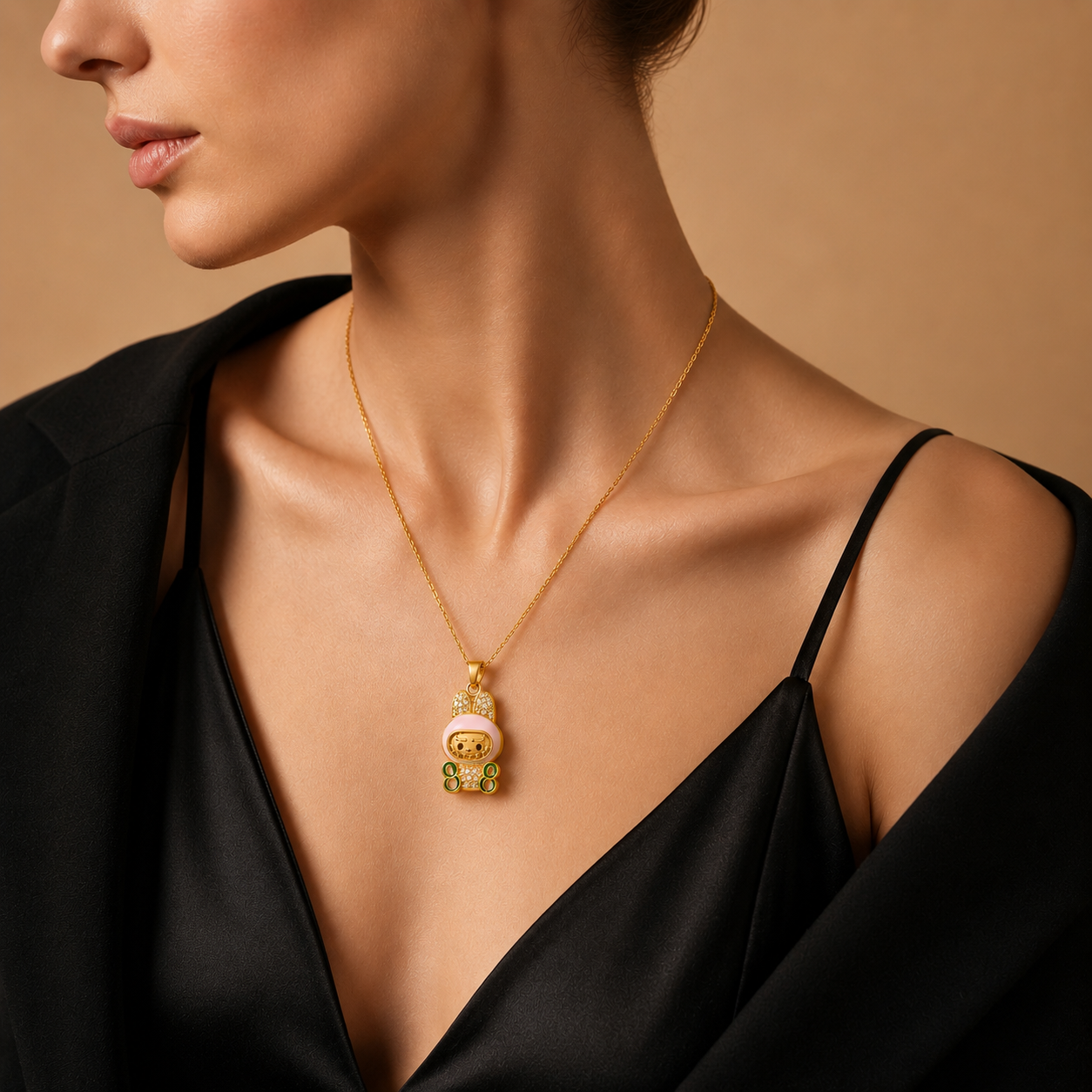 Demi Fine Bunny Charm Pendant Necklace