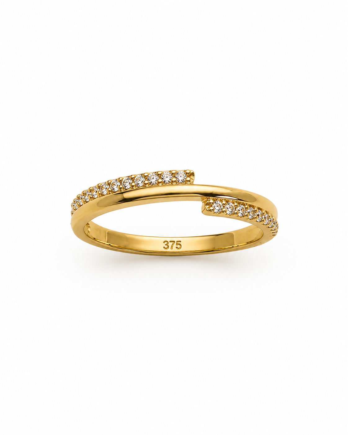 9K Gold Diamond Wrap Ring (Size - 12)