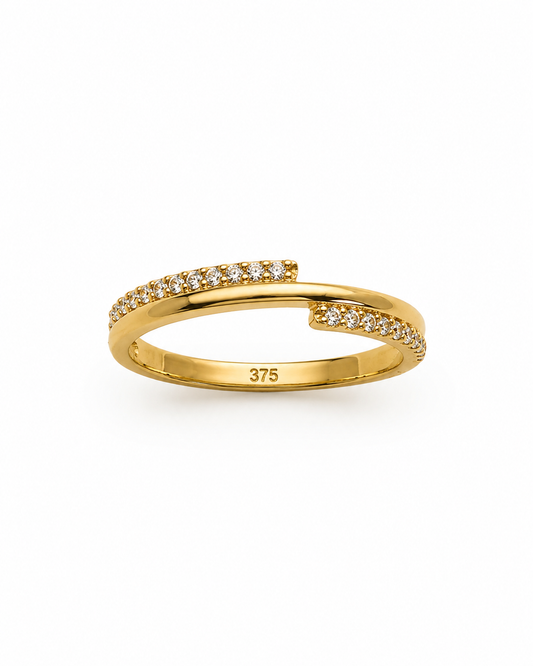 9K Gold Diamond Wrap Ring (Size - 12)