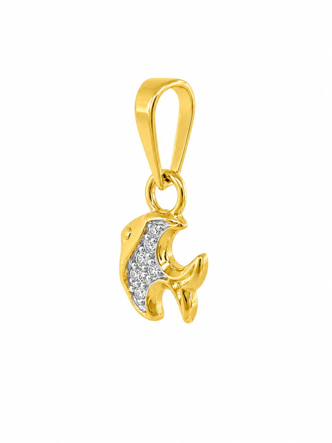 9K Gold Diamond Fish Pendant