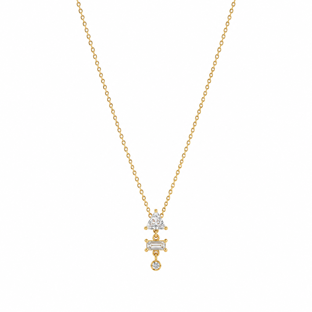 Demi Fine Geometric Crystal Drop Necklace