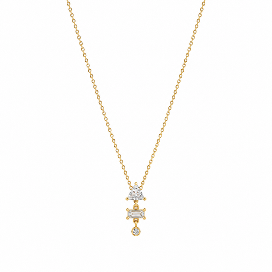 Demi Fine Geometric Crystal Drop Necklace