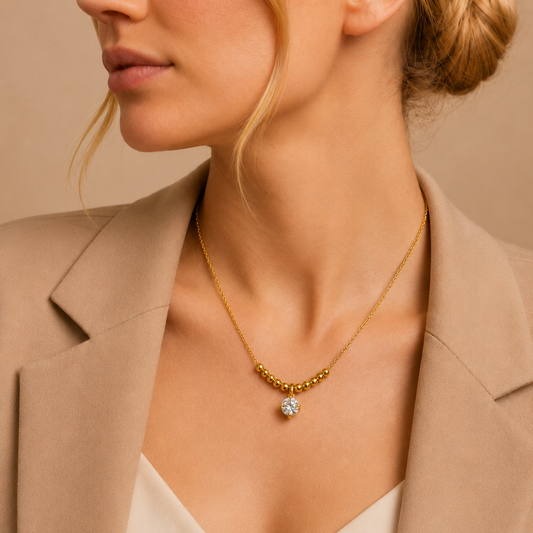 Demi Fine Beaded Solitaire Pendant Necklace