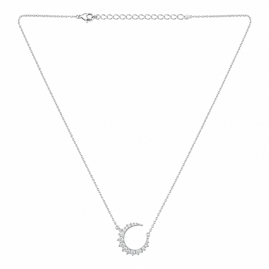 Silver Crescent Moon Necklace