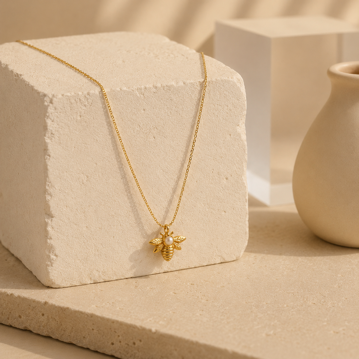 Demi Fine Pearl Bee Necklace