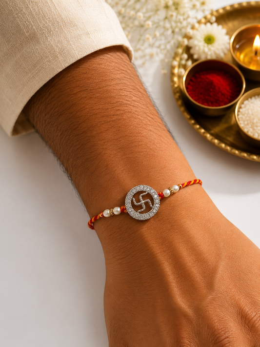Swastik Pearl Rakhi