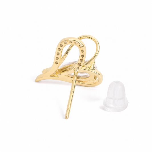 Silver Elegant Heart Studs