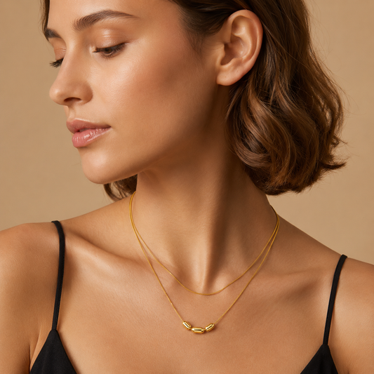 Demi Fine Layered Bead Accent Necklace