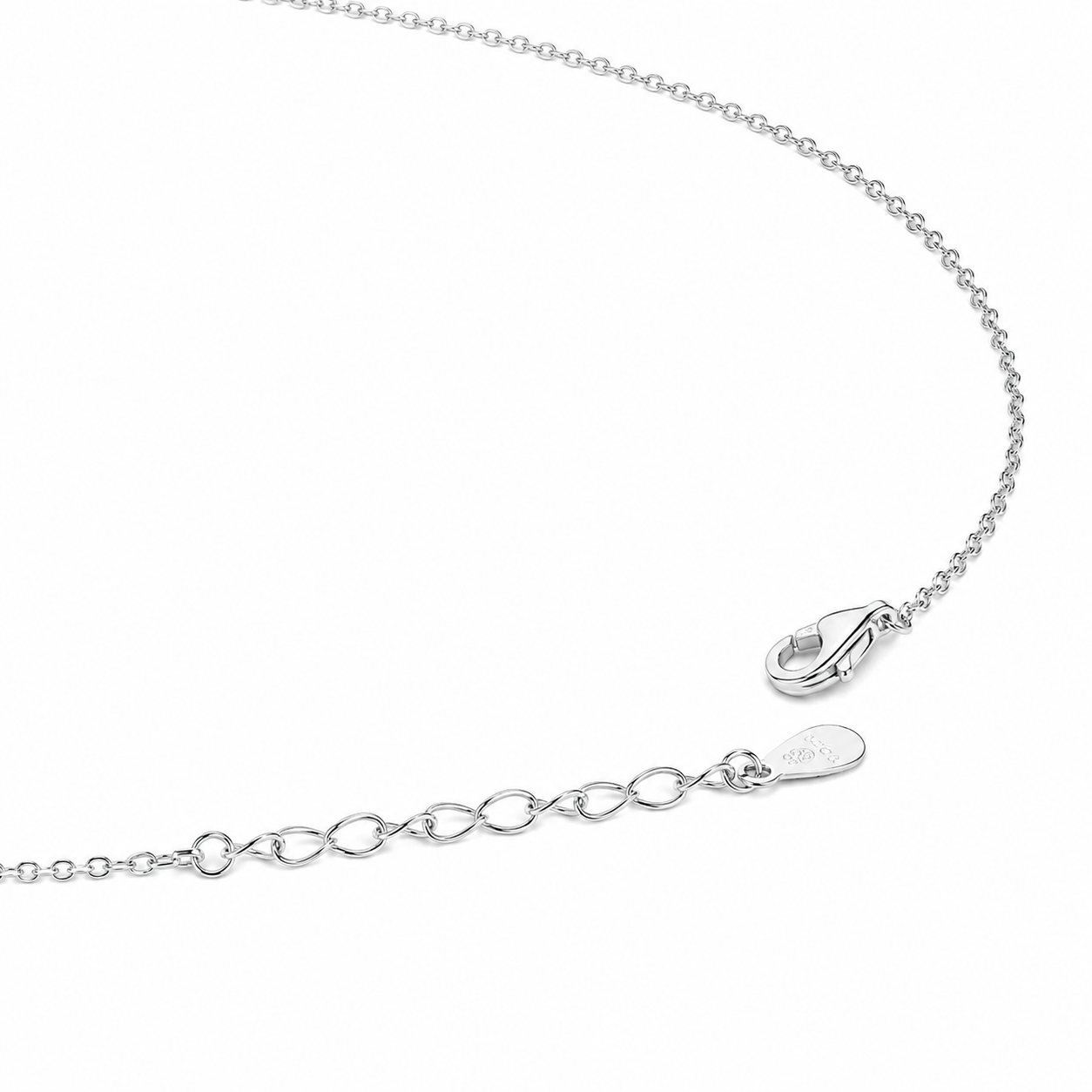 Silver Twin Leaf Sparkle Necklace