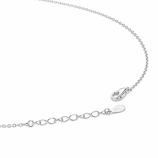 Silver Twin Leaf Sparkle Necklace
