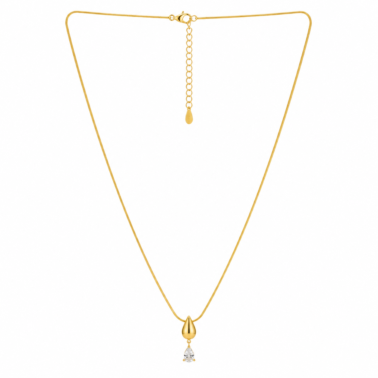 Demi Fine Solitaire Teardrop Pendant Necklace