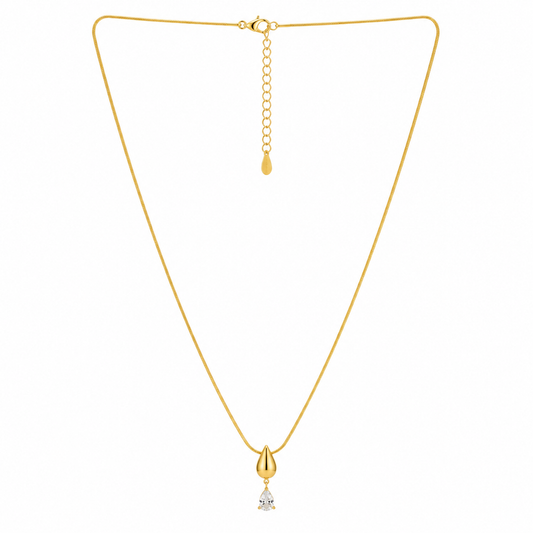 Demi Fine Solitaire Teardrop Pendant Necklace