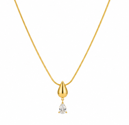 Demi Fine Solitaire Teardrop Pendant Necklace