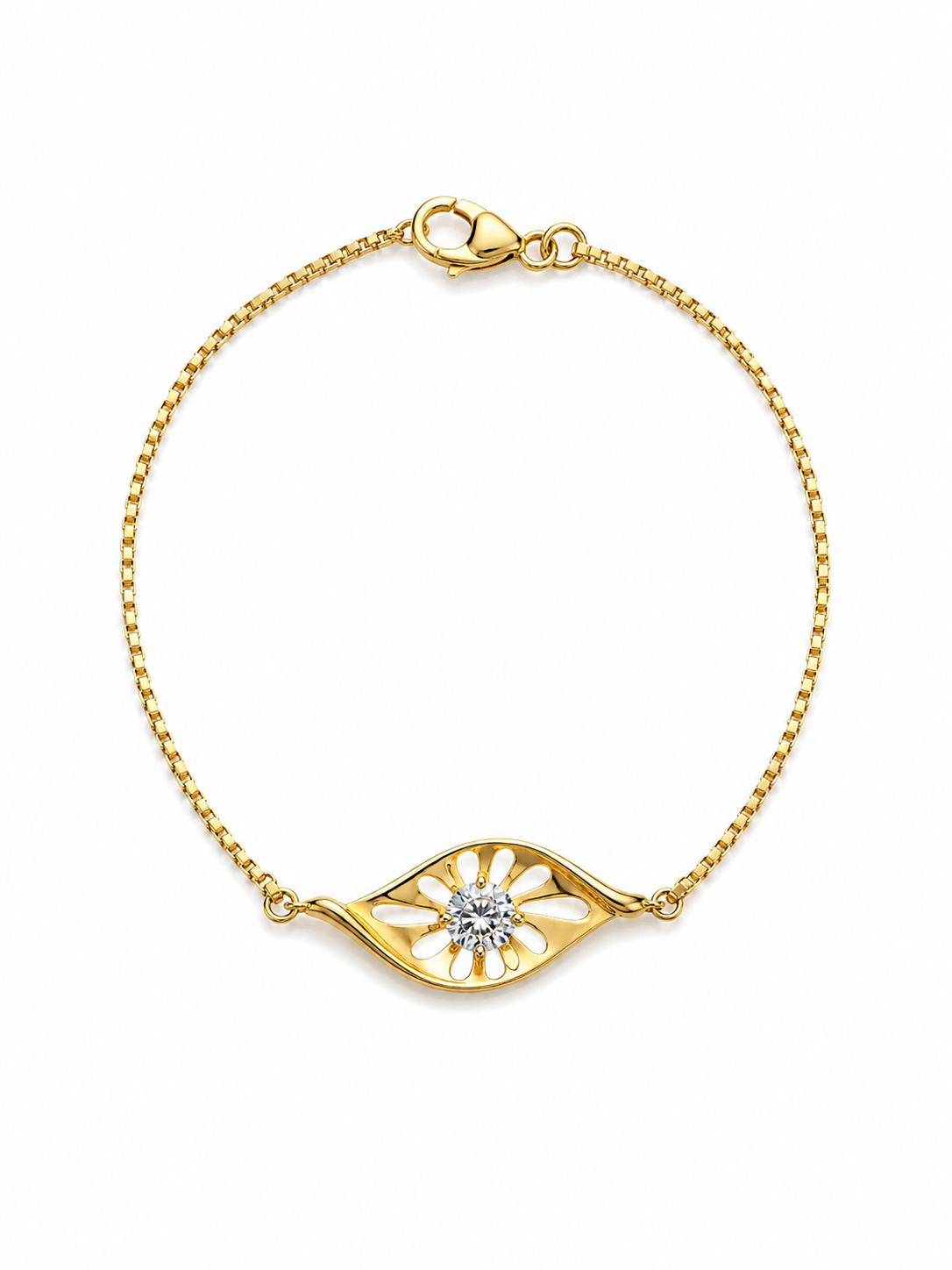 9K Gold Floral Diamond Bracelet