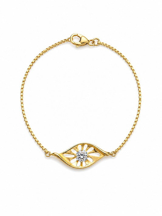 9K Gold Floral Diamond Bracelet