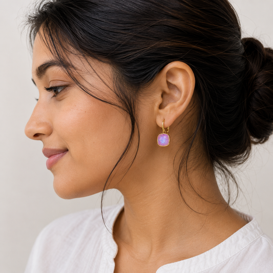 Demi Fine Lavender Opal Drop Earrings
