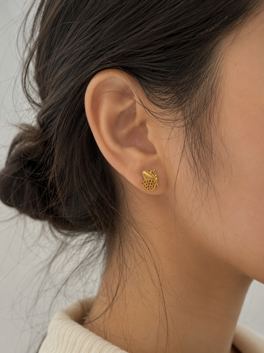 9K Gold Butterfly Stud Earrings