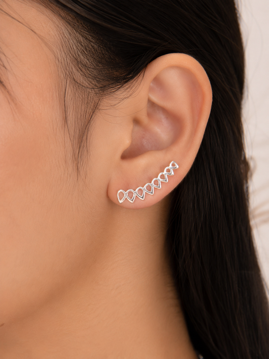 925 Silver Modern Curve Ear Pins