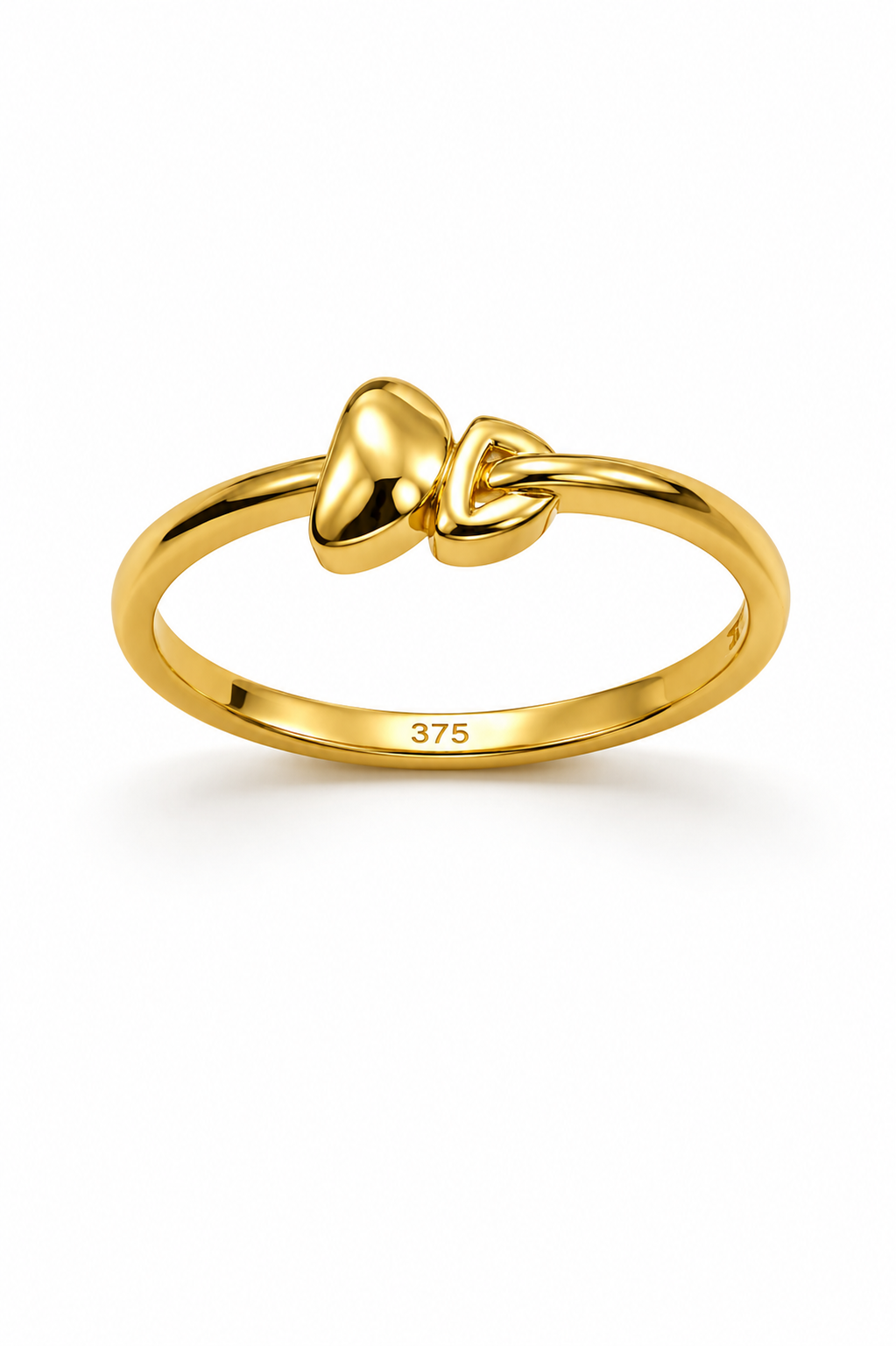 9K Gold Heart Knot Ring