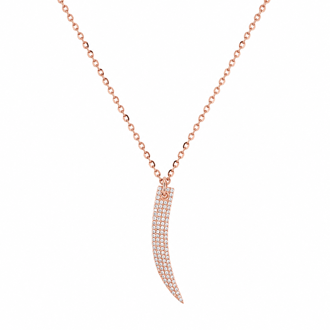 Silver Grace Curve Rose Gold Necklace