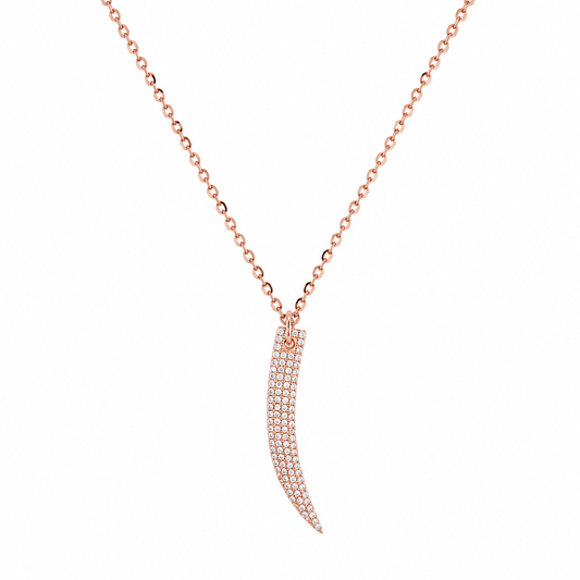 Silver Grace Curve Rose Gold Necklace