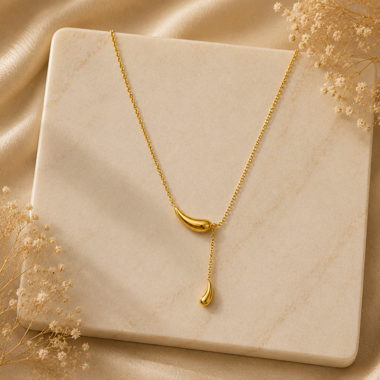 Demi Fine Golden Dewdrop Y-Necklace