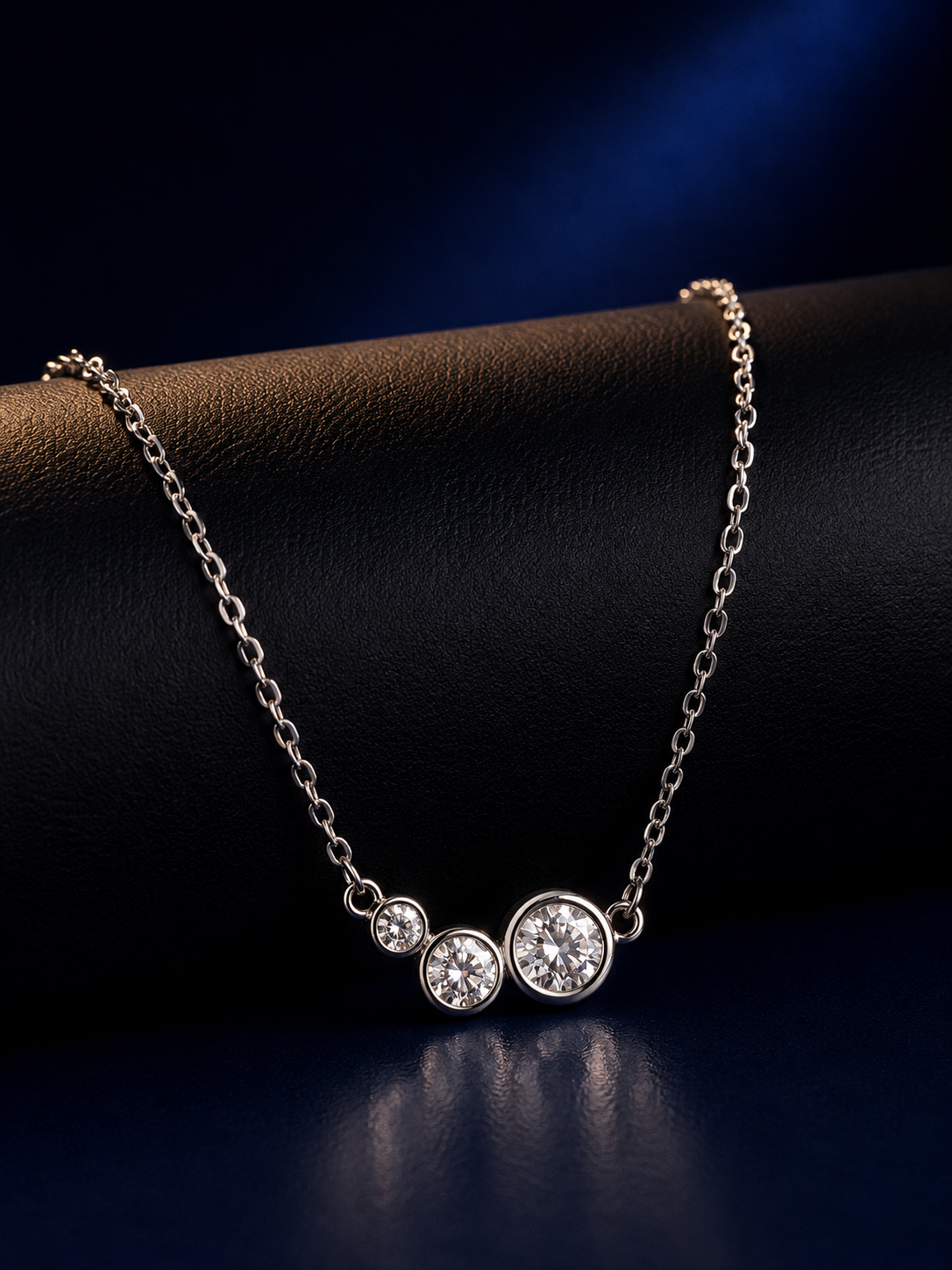925 Silver Three-Stone Necklace