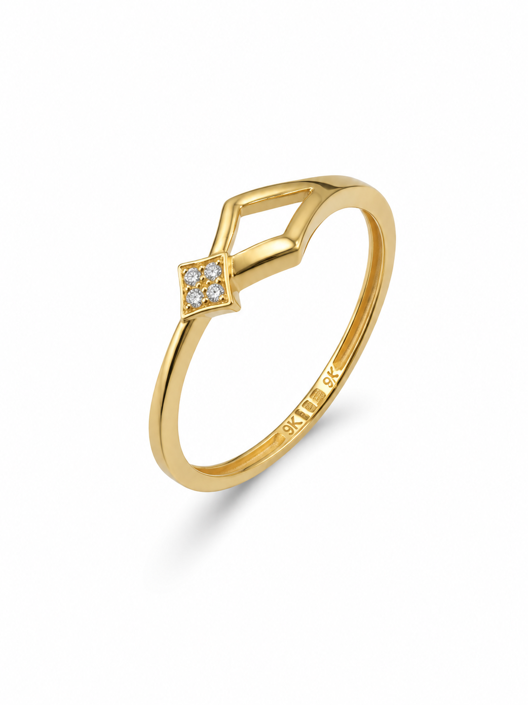 9K Gold Geometric Elegance Ring (Size - 11)
