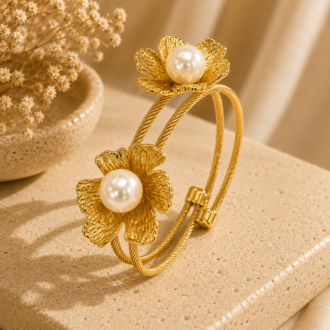 Demi Fine Pearl Bloom Cuff Bracelet
