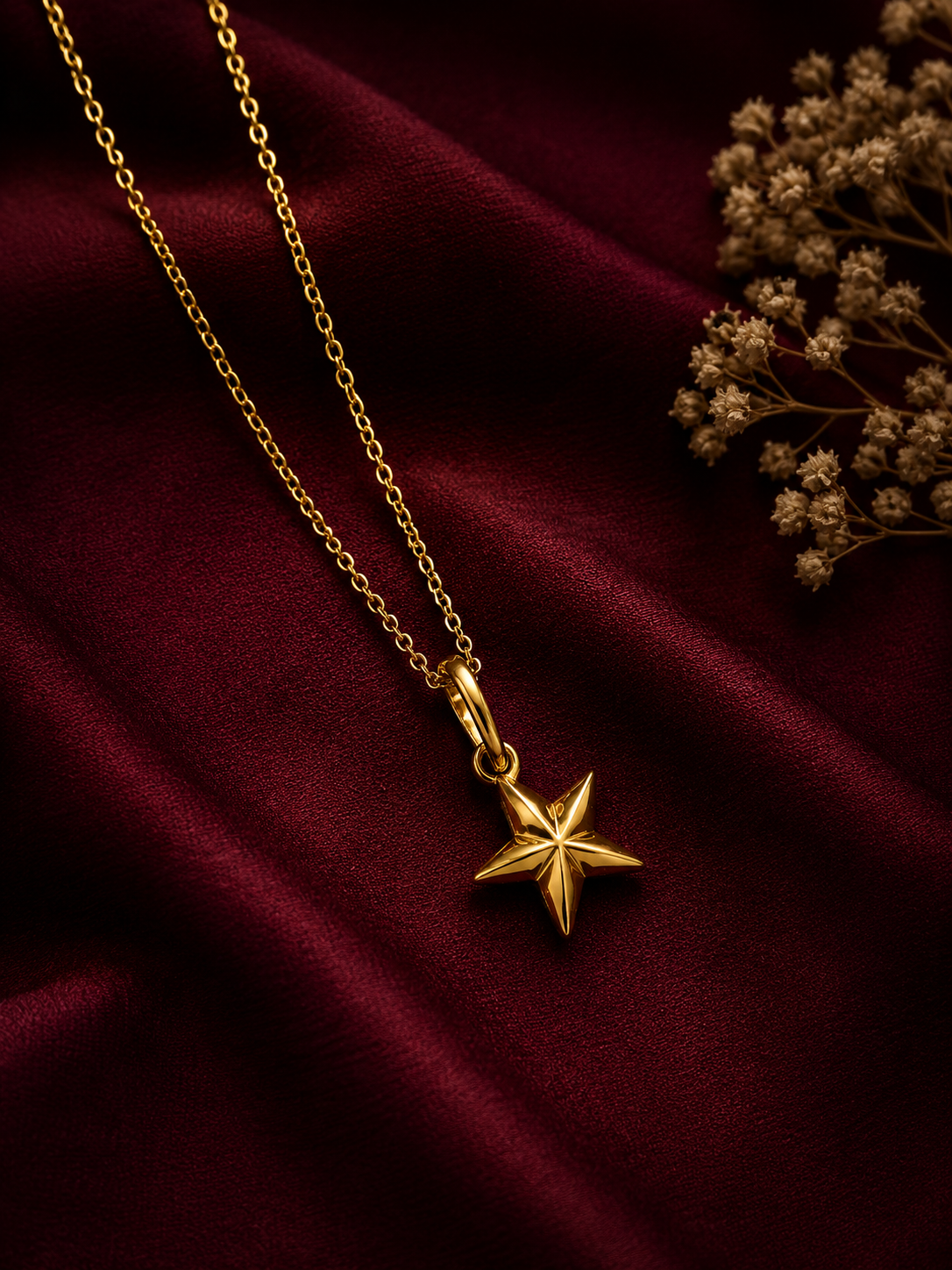 9K Gold Star Pendant Charm