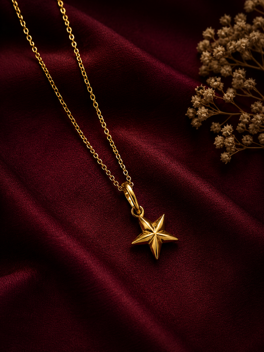 9K Gold Star Pendant Charm