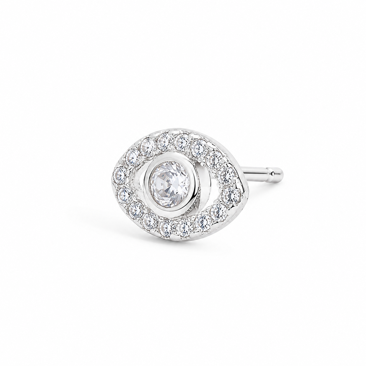 Silver Guardian Eye Stud Earrings