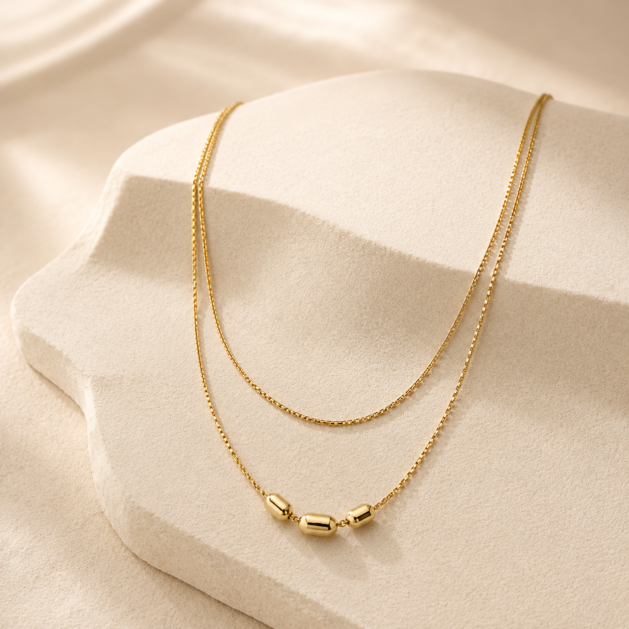Demi Fine Layered Bead Accent Necklace