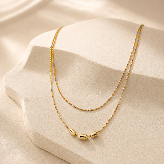 Demi Fine Layered Bead Accent Necklace