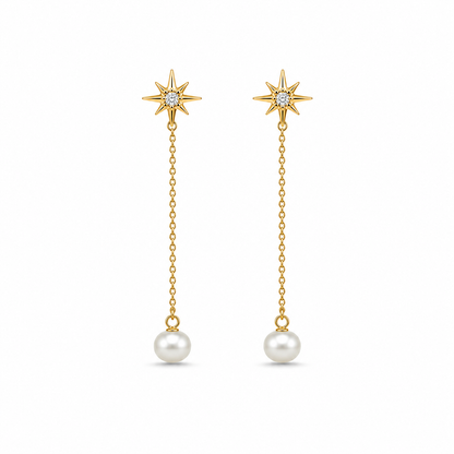 Celestial Pearl Drop Earrings