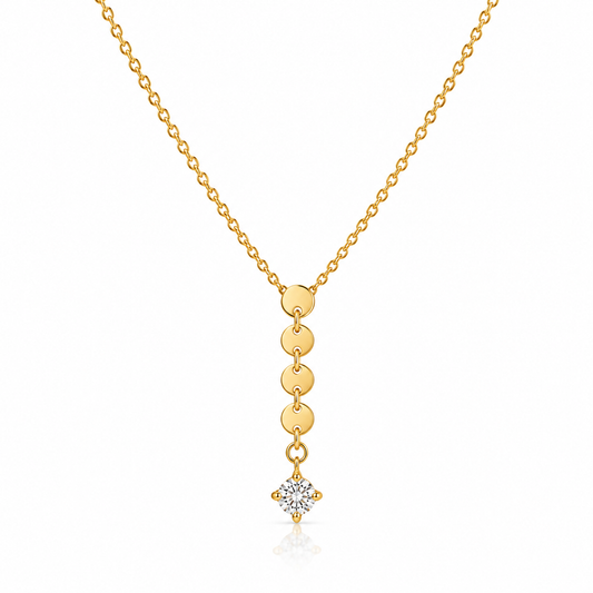 Demi Fine Crystal Drop Disc Necklace