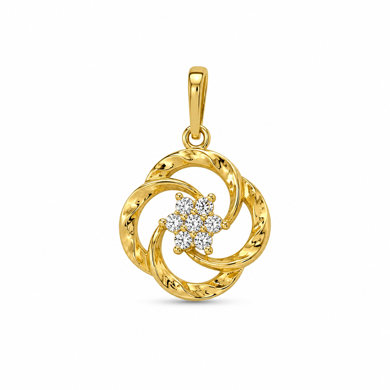 Floral Twist 9 Karat Gold Pendant