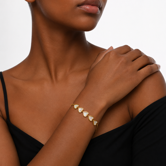 Demi Fine Luna Mother of Pearl Heart Bracelet