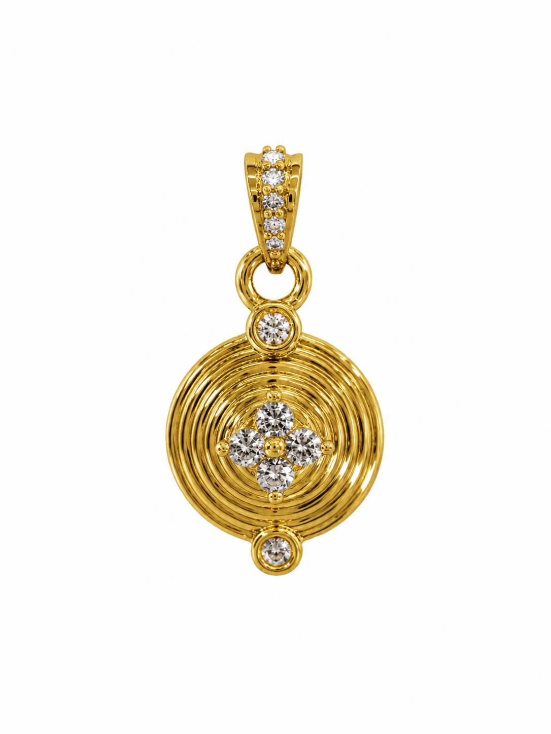 9K Gold Celestial Orbit Crystal Pendant