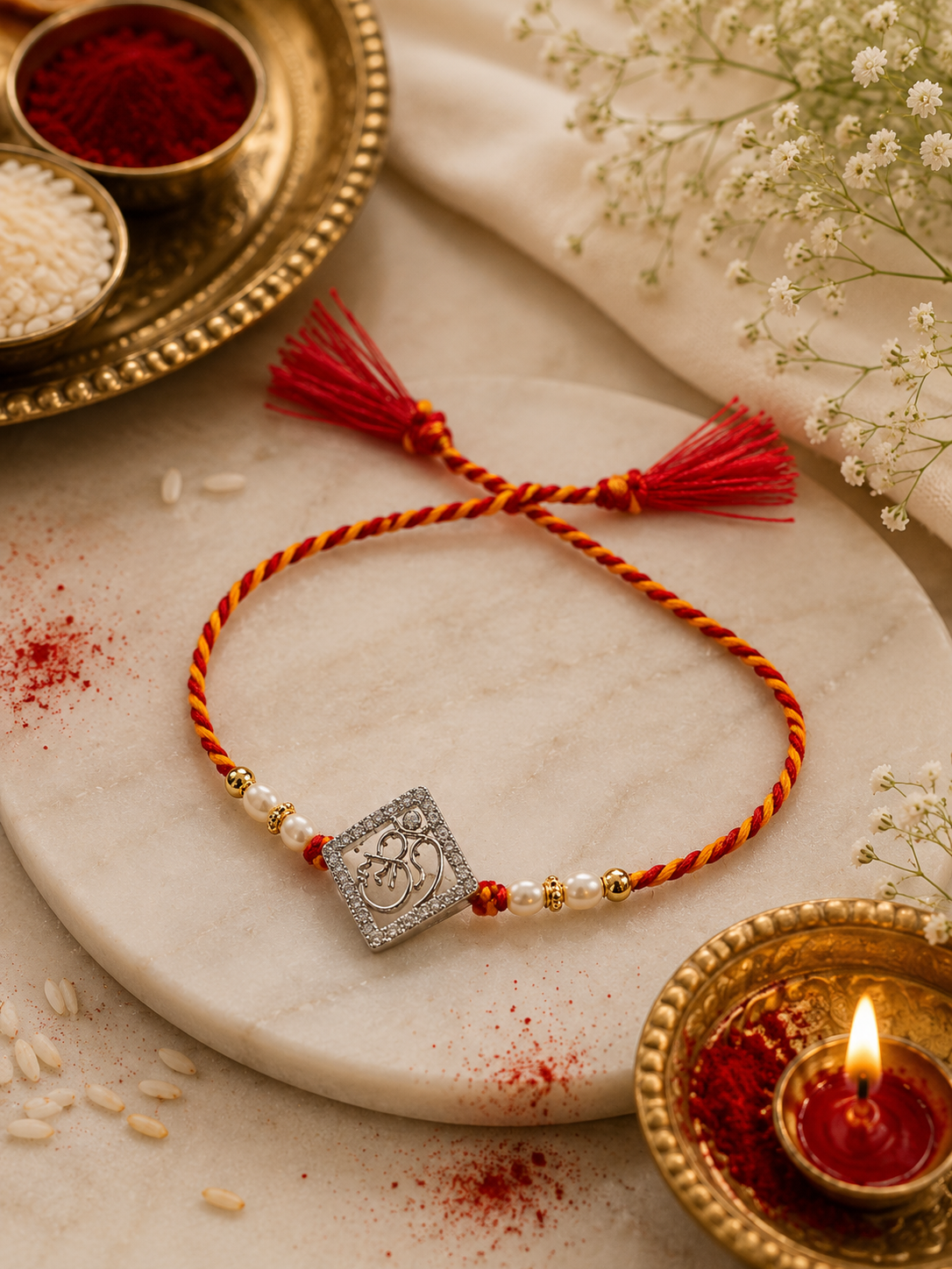 Divine Om Pearl Rakhi