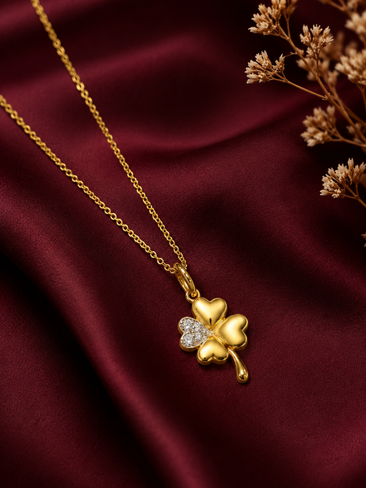 9K Gold Lucky Clover Pendant