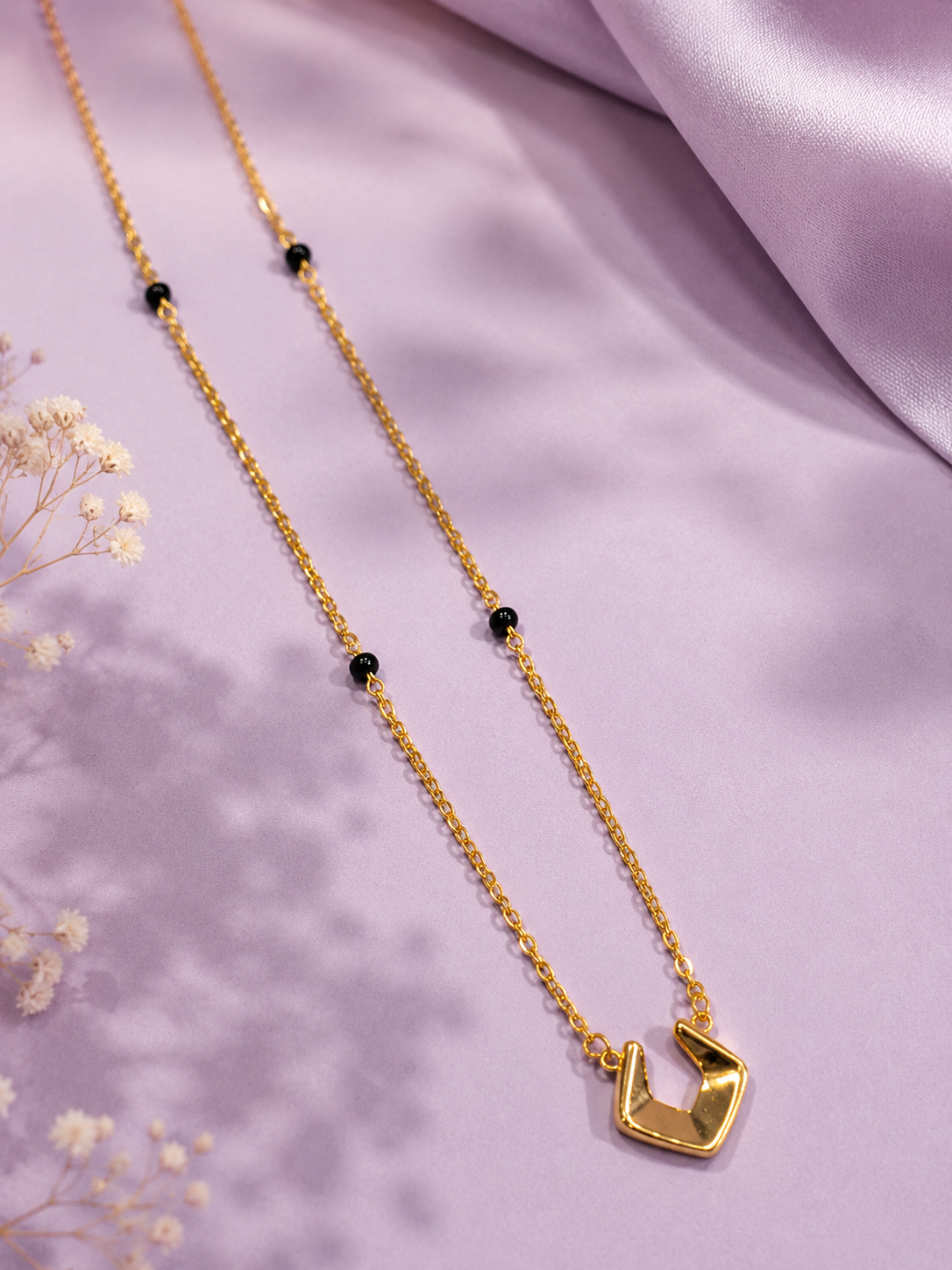 Modern Hexa 9 Karat Gold Mangalsutra