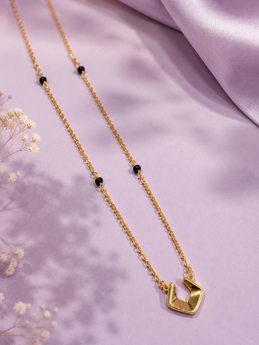Modern Hexa 9 Karat Gold Mangalsutra